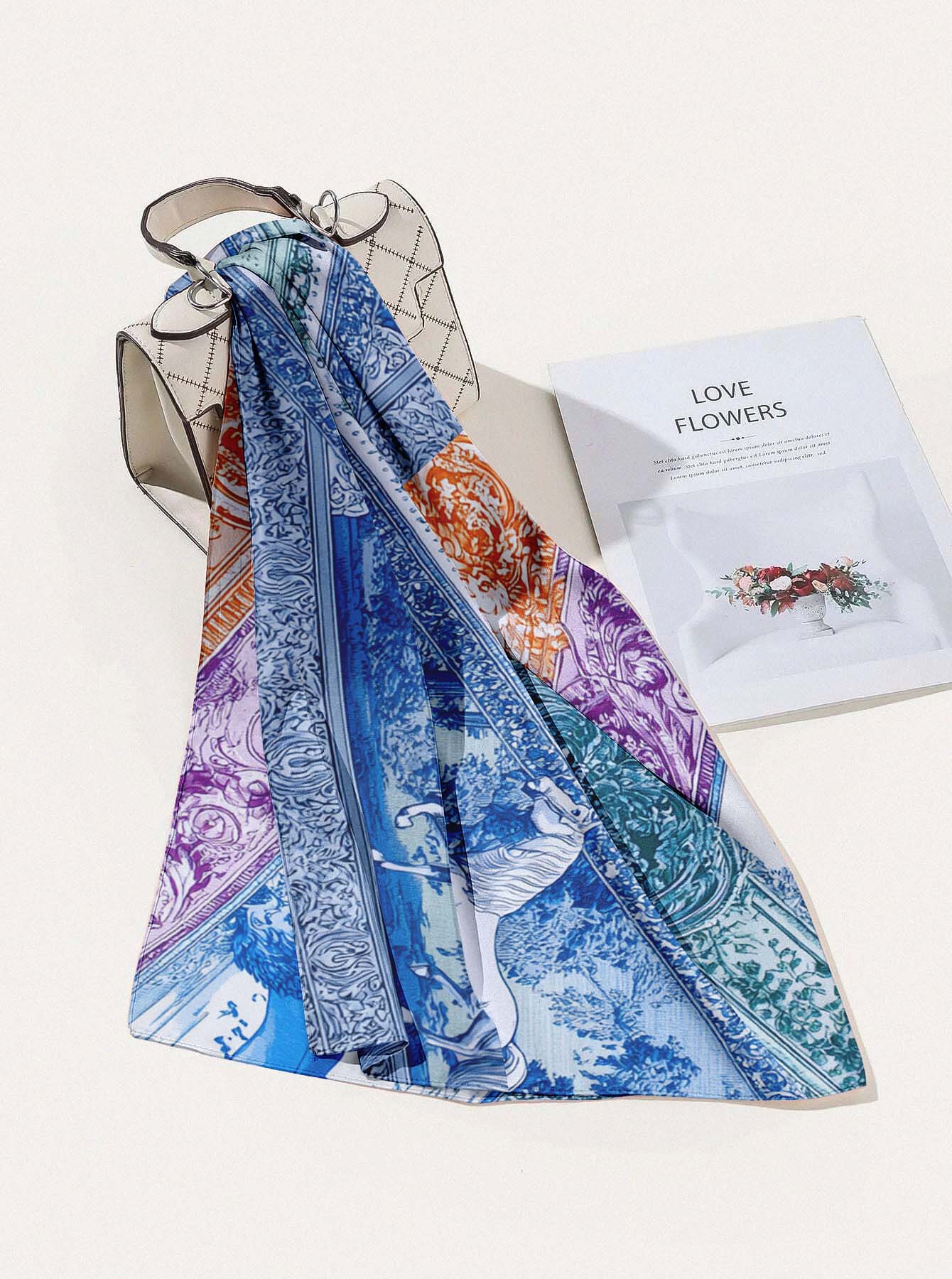 REGAL ETCHINGS SILK HEAD SCARF
