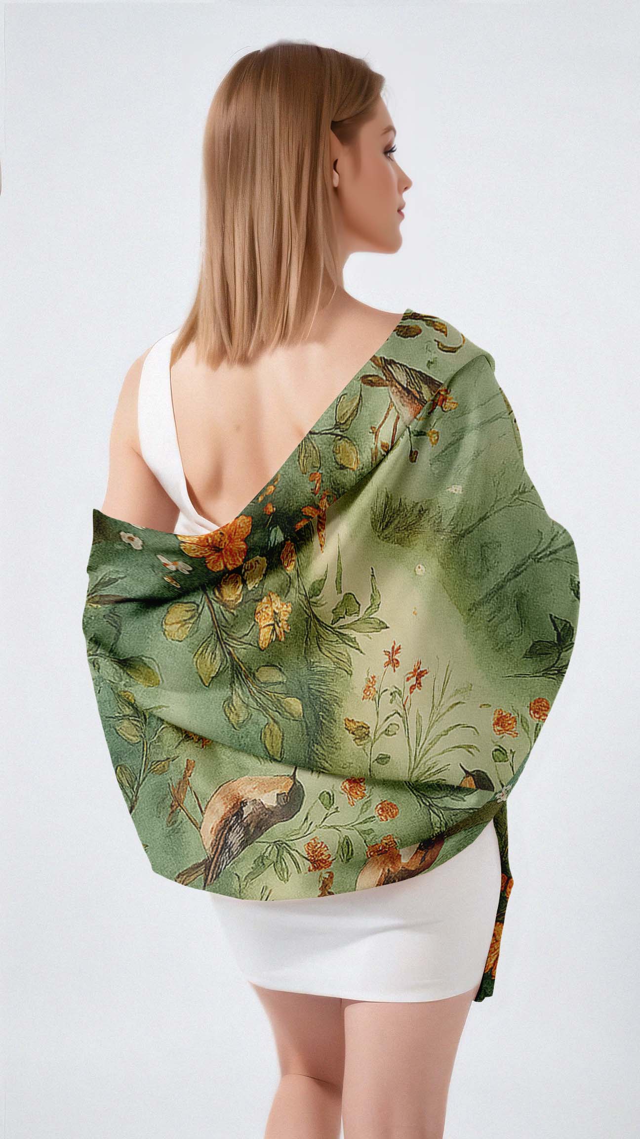 ENCHANTED FOREST SILK LONG LADIES SCARF