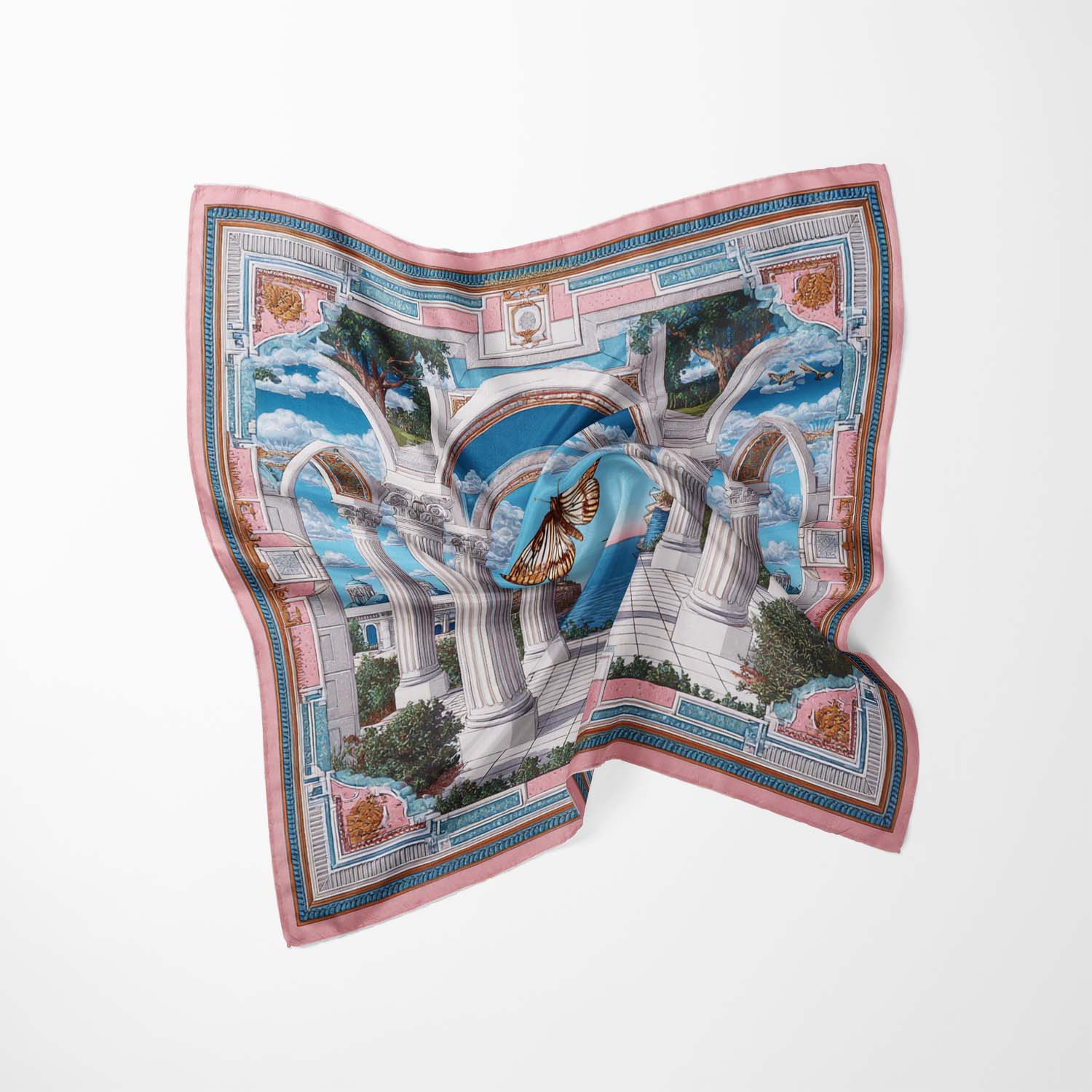 CELESTIAL COURTYARD SILK BANDANA