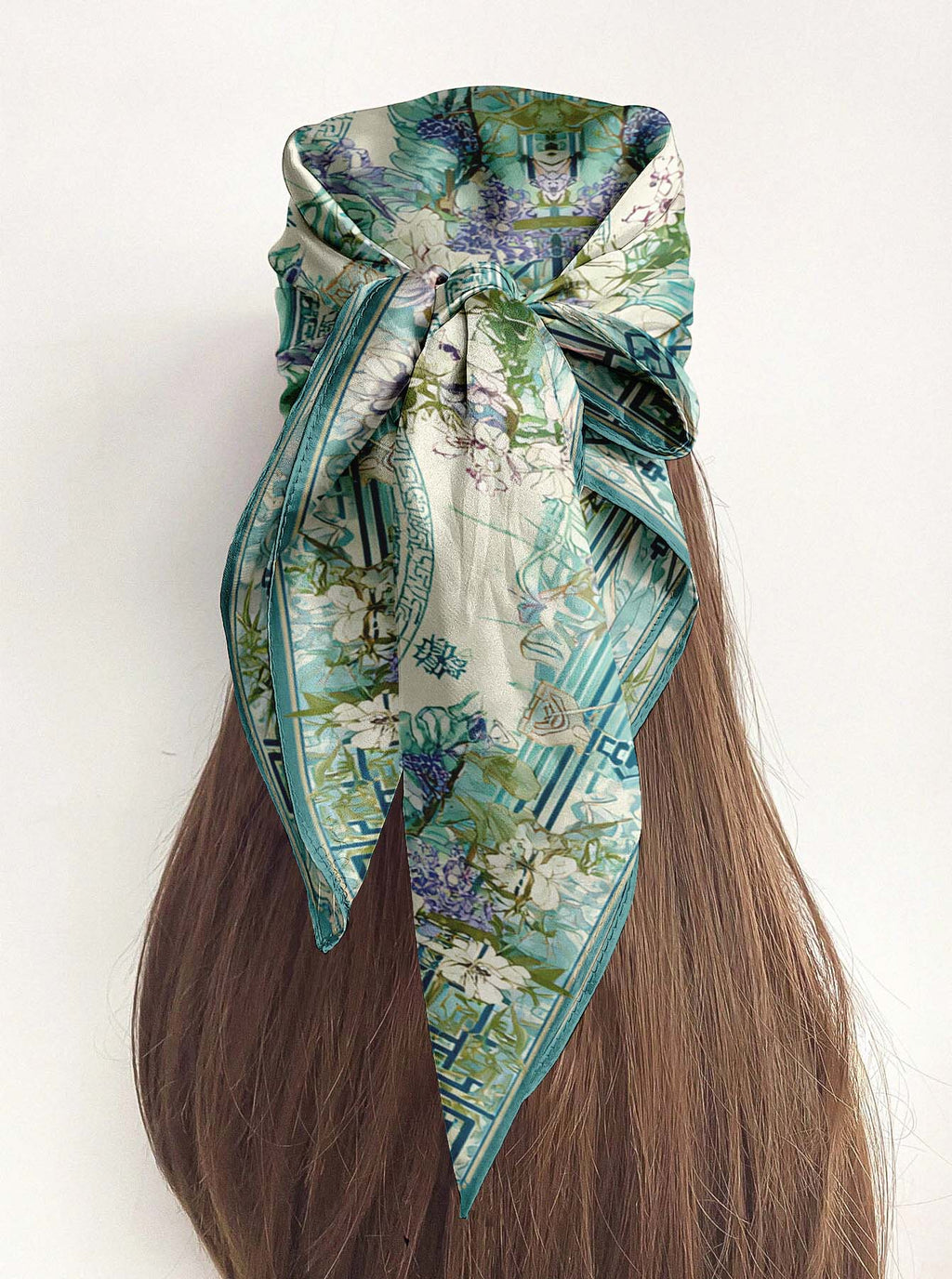 ETHEREAL LOTUS SILK HEAD SCARF