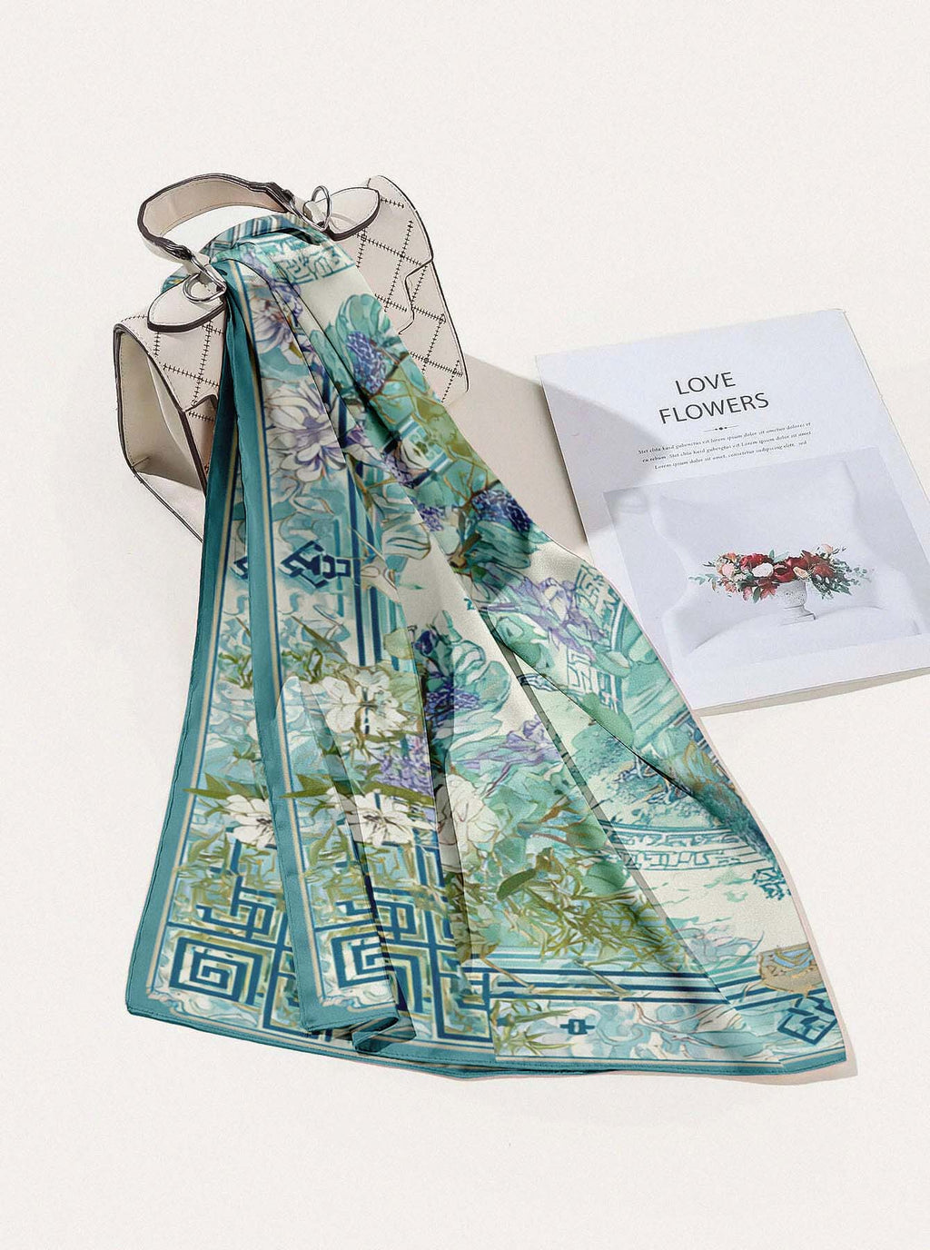 ETHEREAL LOTUS SILK HEAD SCARF