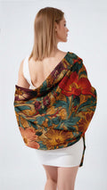 AUTUMN FLORAL SILK LONG LADIES SCARF