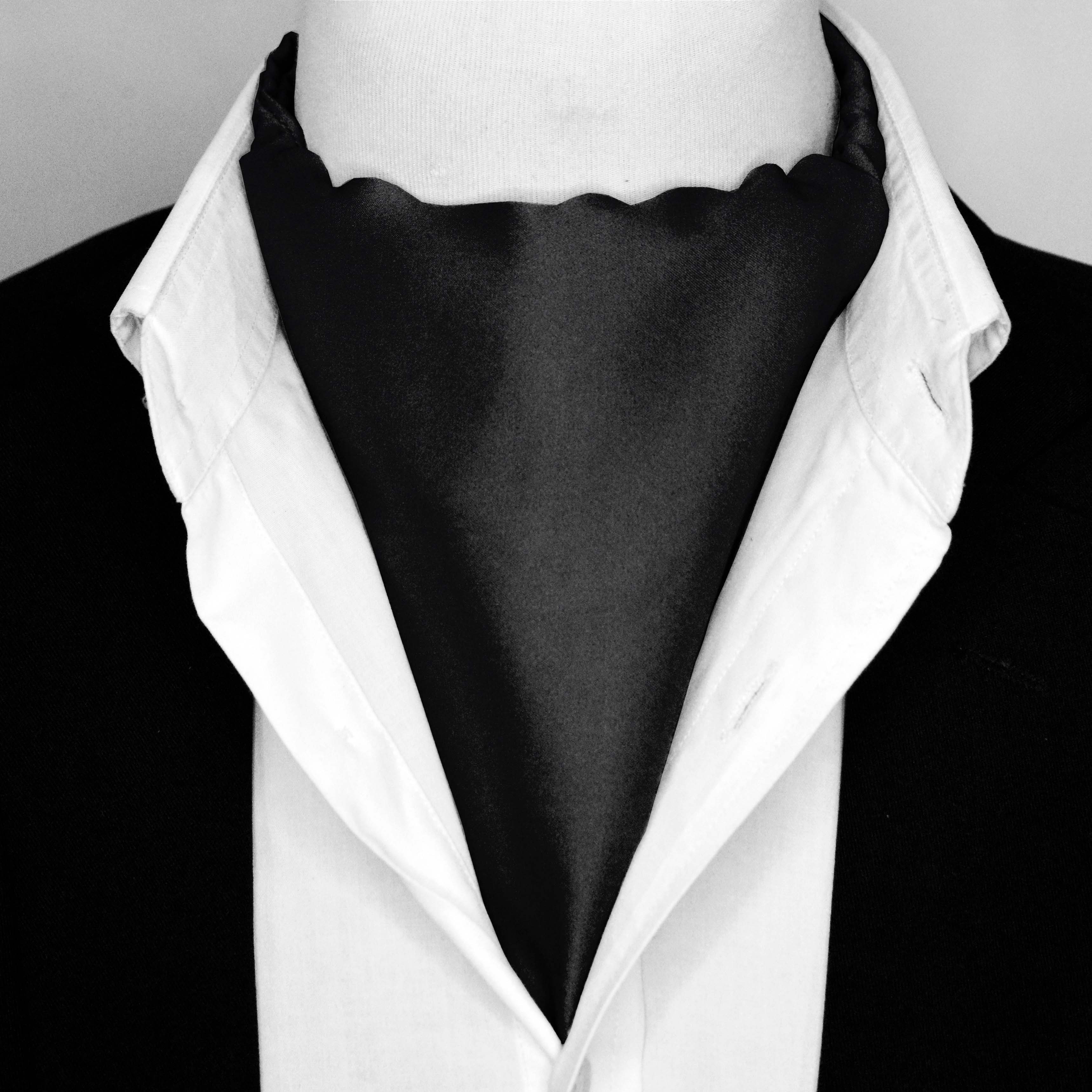 JET BLACK SILK ASCOT –  PREMIUM COLLECTION