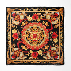 RED PERSIAN ART SILK POCKET SQUARES