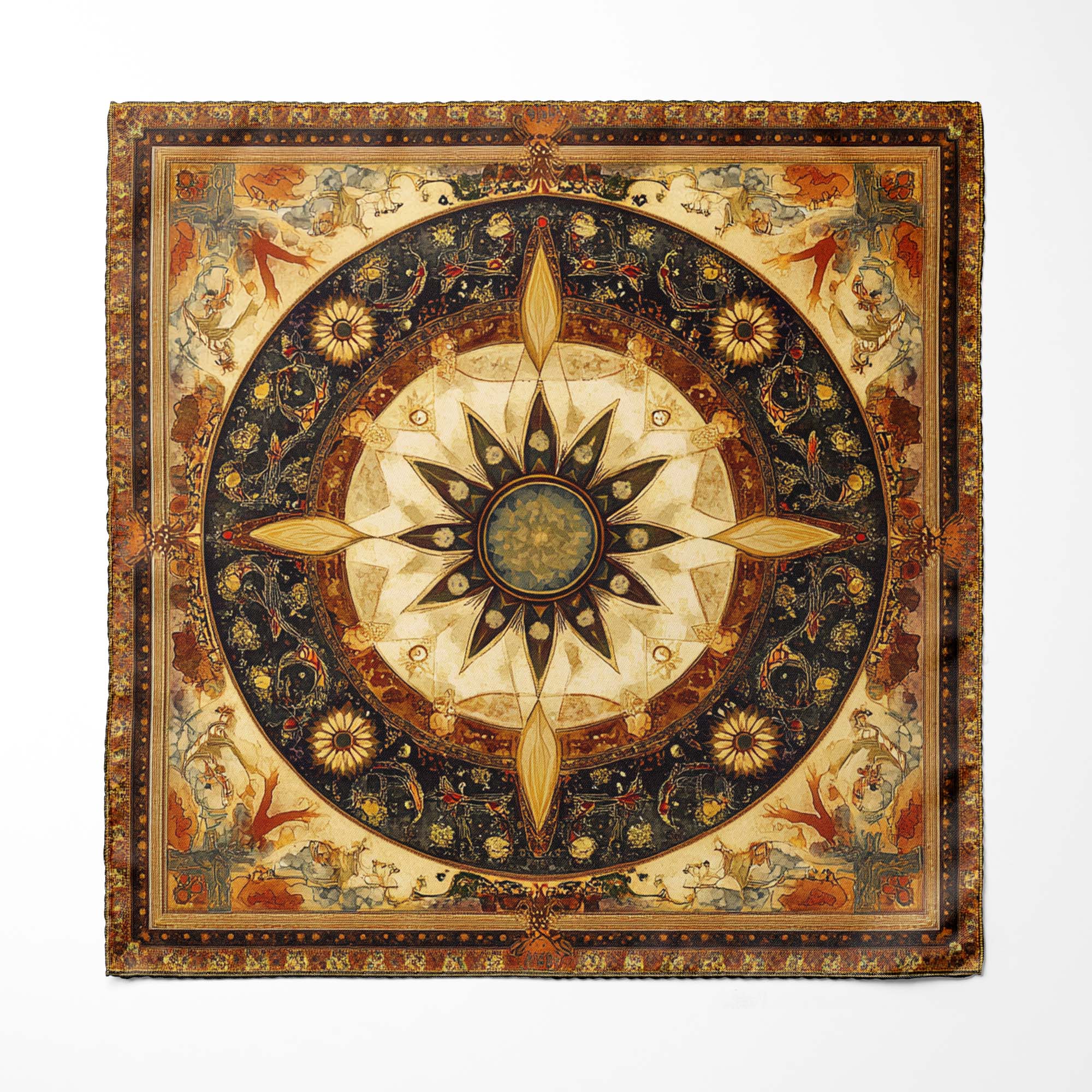 MEDIEVAL TAPESTRY SILK POCKET SQUARE