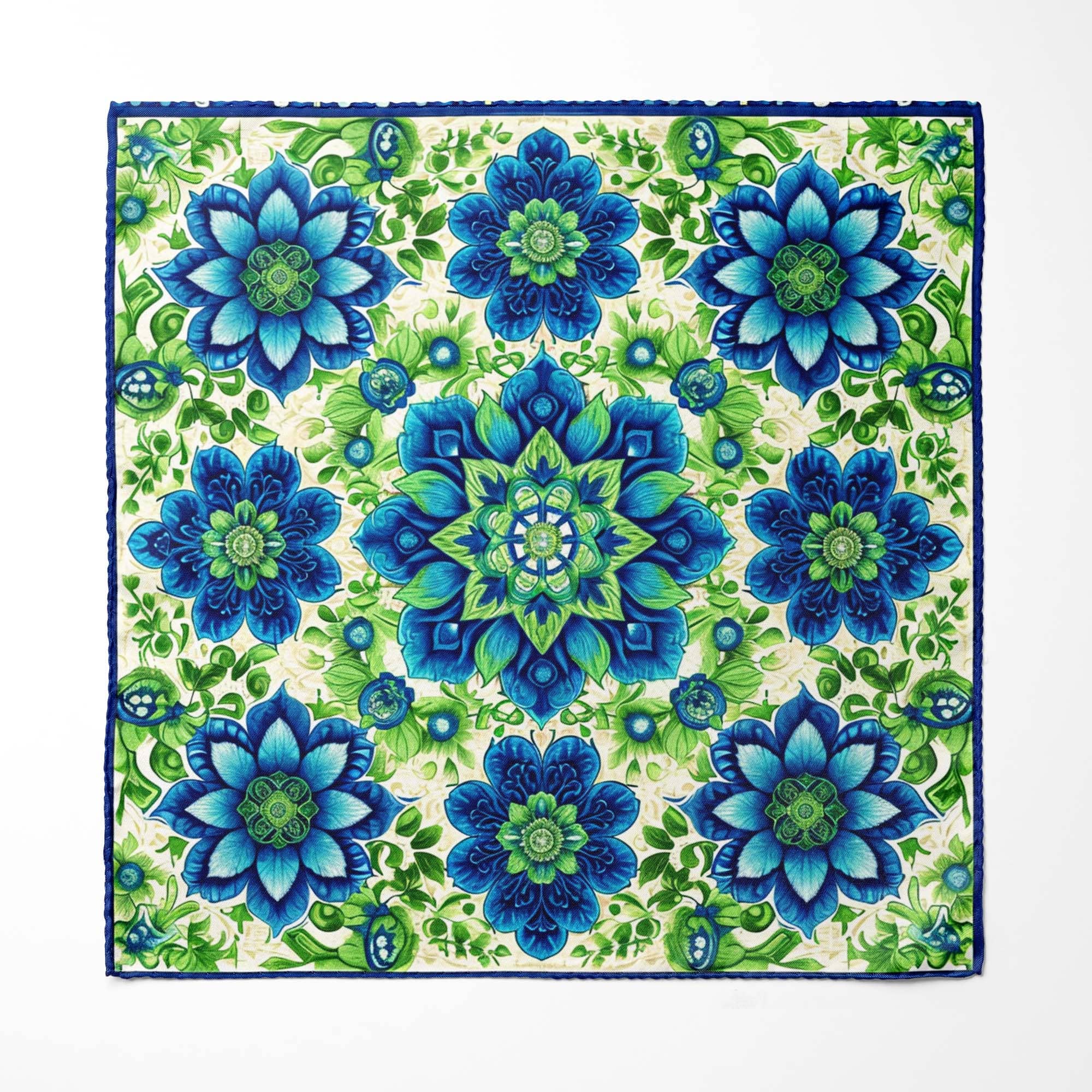 ELEGANT ABSTRCT FLORAL SILK POCKET SQUARE