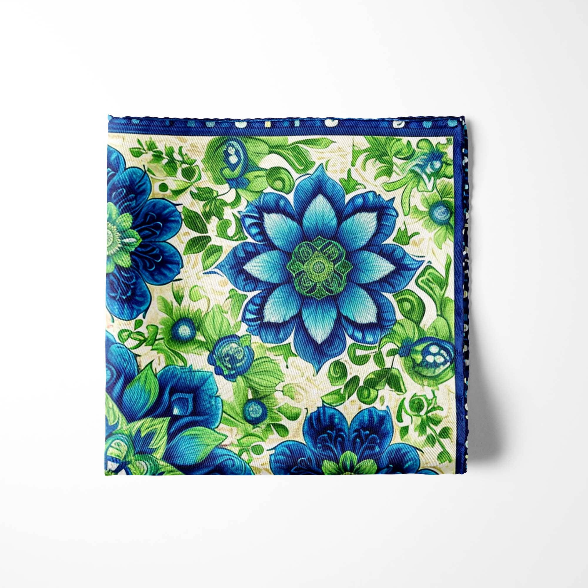 ELEGANT ABSTRCT FLORAL SILK POCKET SQUARE