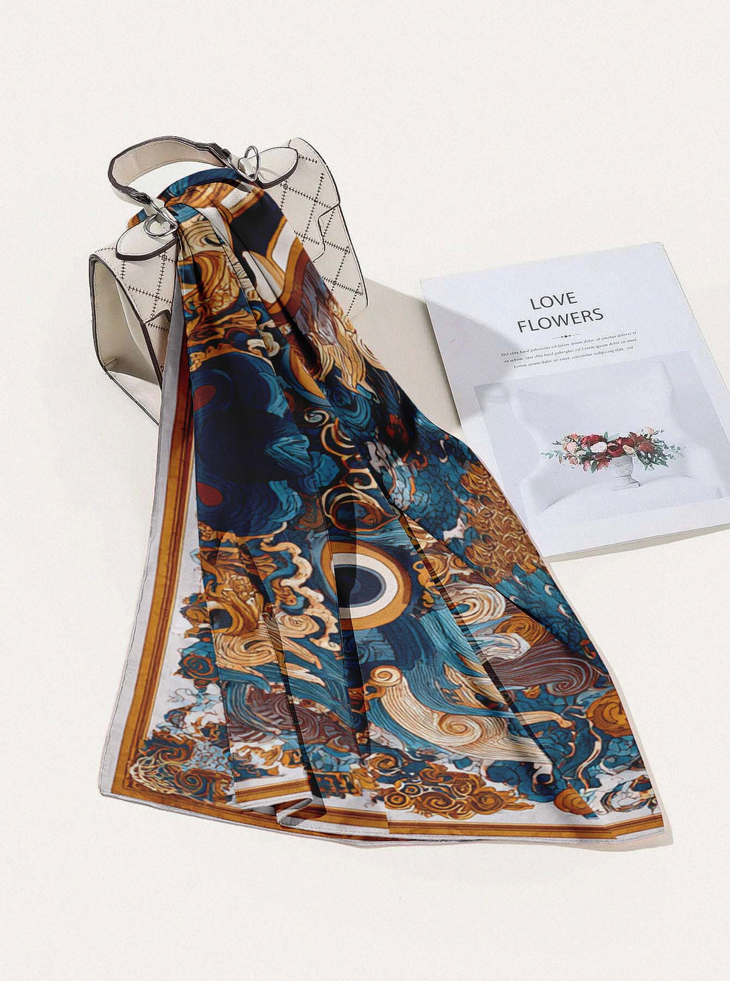 REGAL CELESTIAL DRAGON SILK HEAD SCARF