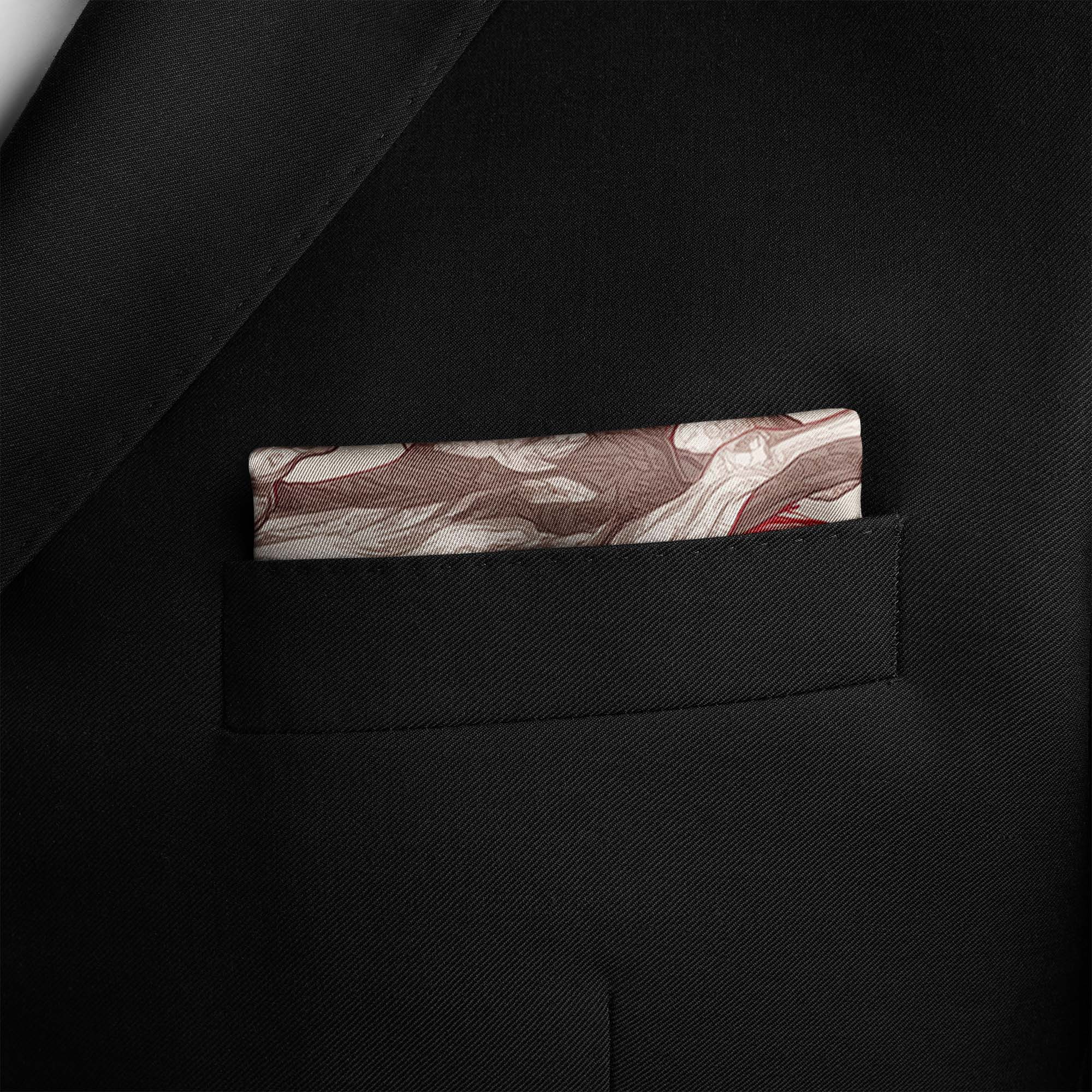 CRIMSON DOMINION SILK POCKET SQUARE
