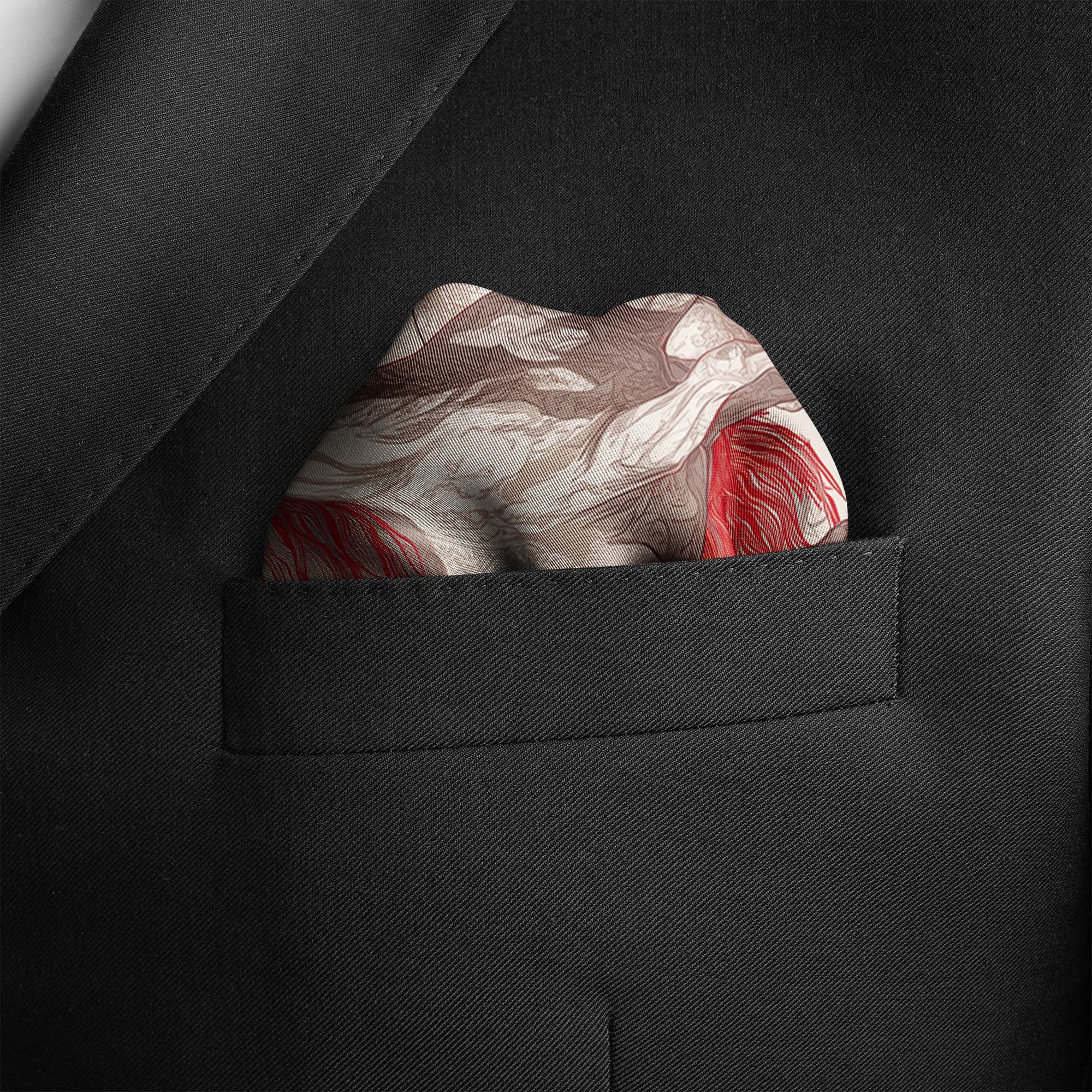 CRIMSON DOMINION SILK POCKET SQUARE