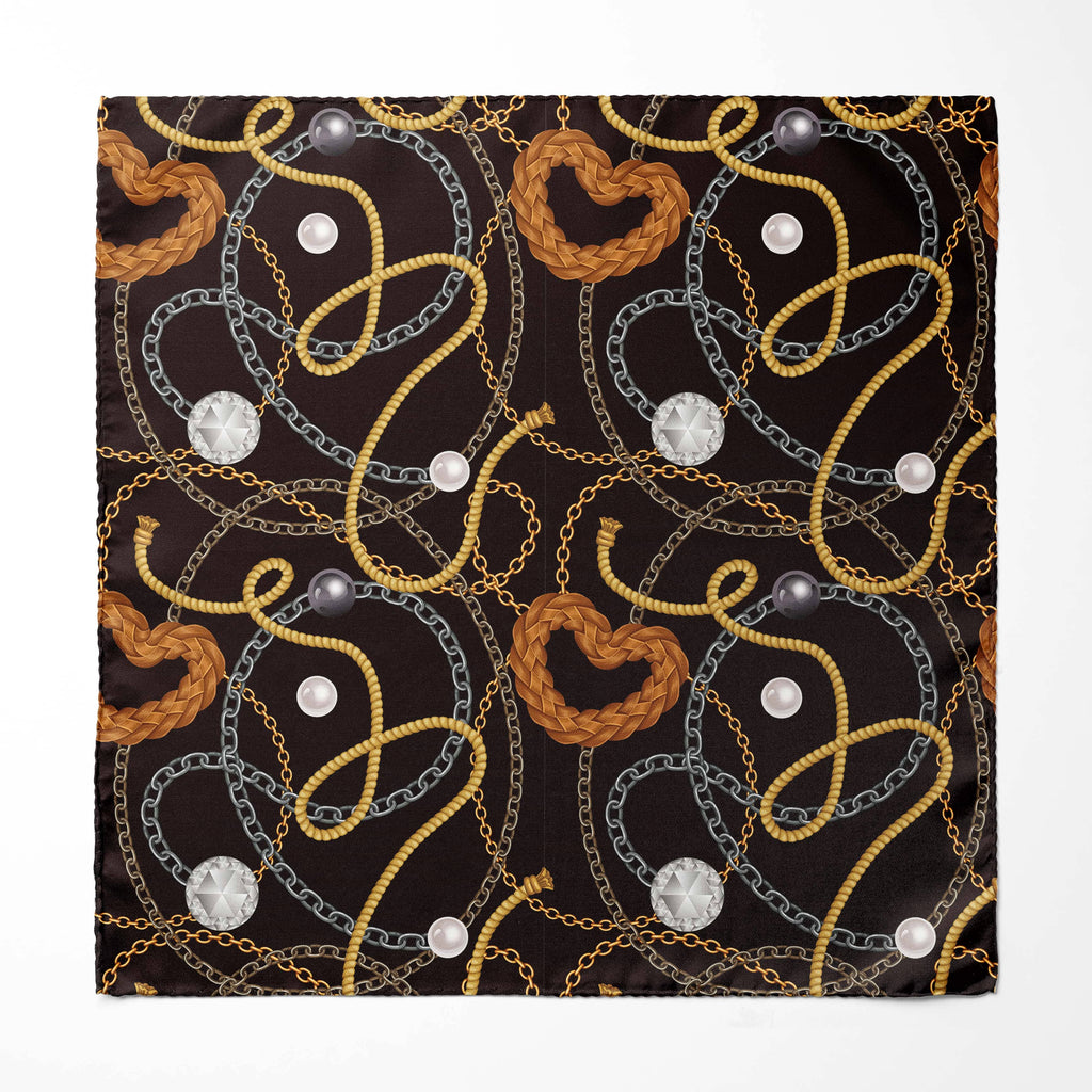 SEAMLESS CHAIN PATTERN SILK POCKET SQUARE