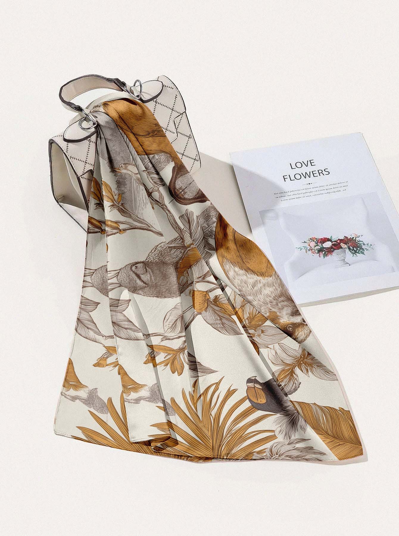 ROYAL BOTANICAL AVIARY SILK HEAD SCARF