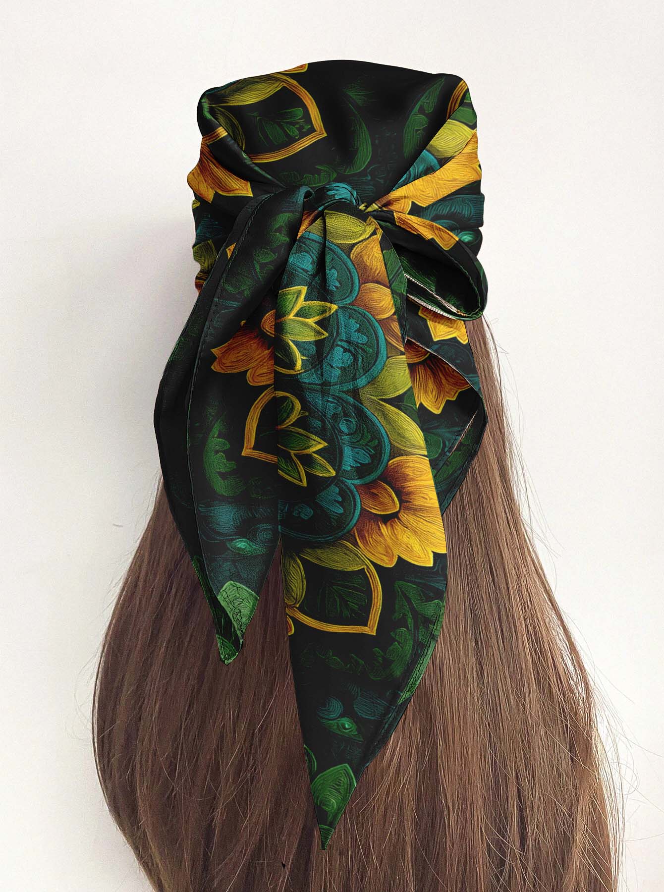 A VIBRANT MANDALA SILK HEAD SCARF