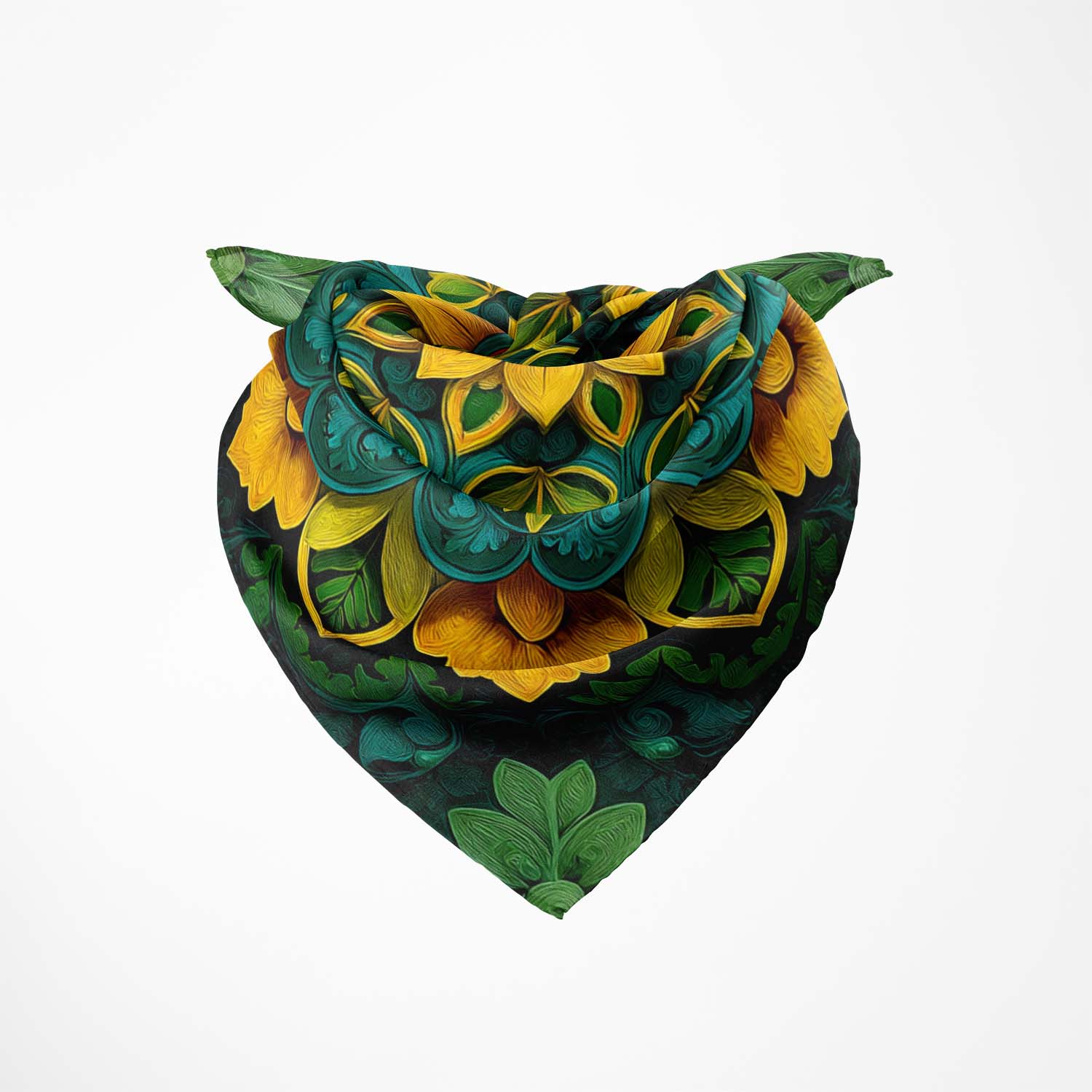 A VIBRANT MANDALA SILK BANDANA