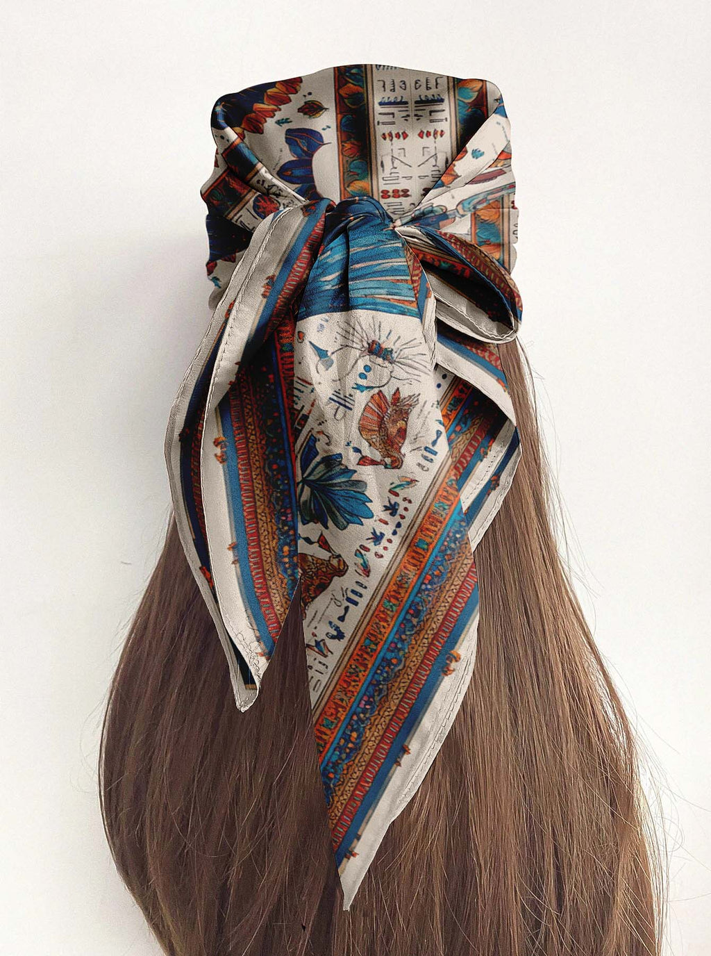 EGYPTIAN EAGLE SILK HEAD SCARF
