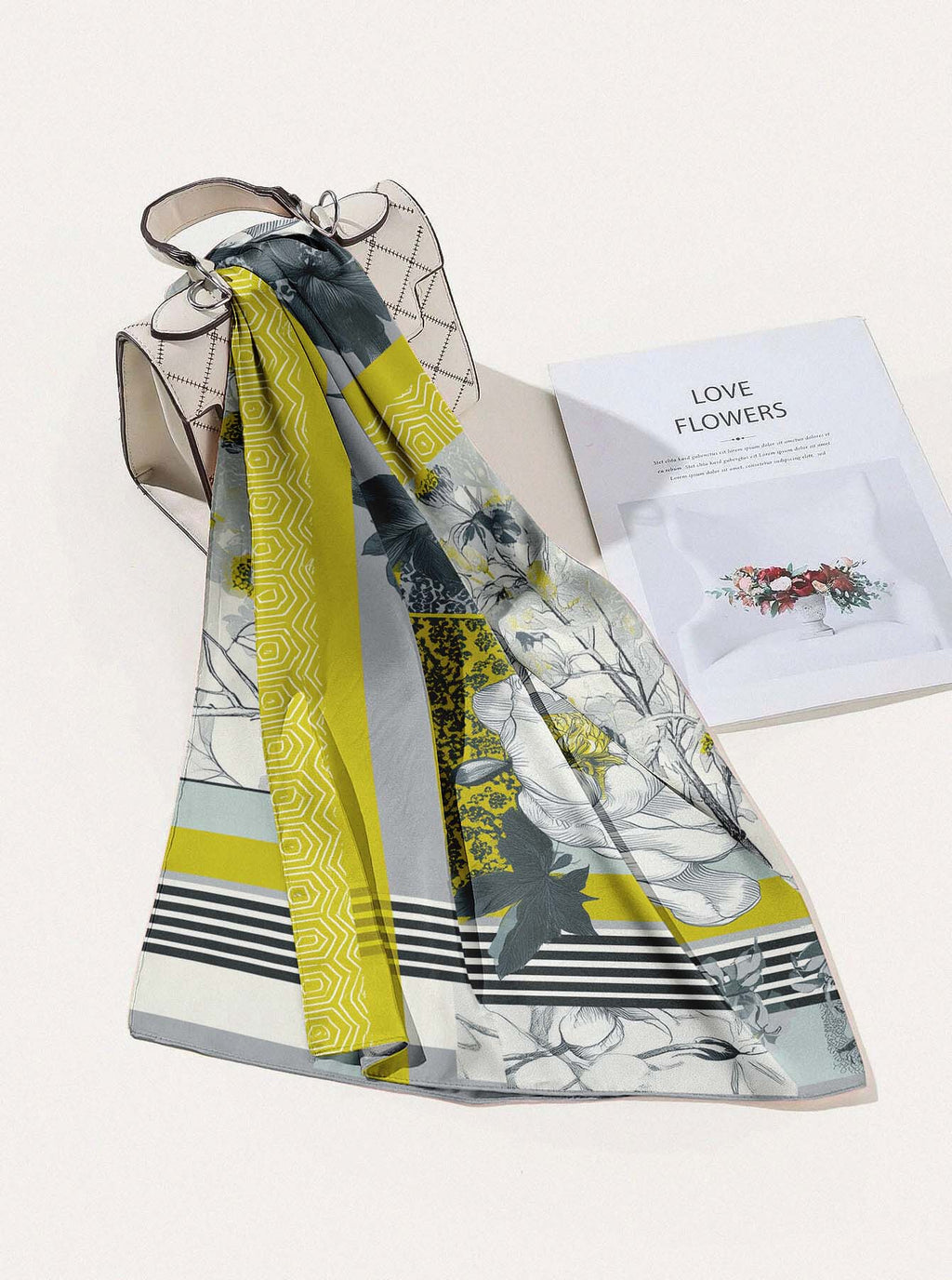 BLOOMVERSE SILK HEAD SCARF