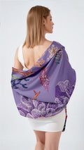 DRAGON BLOOM FANTASIA SILK LONG LADIES SCARF