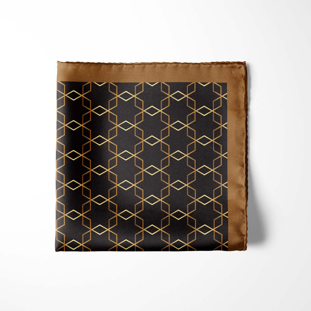 BURBERRY CHOCOLATE SILK POCKET SQUARE