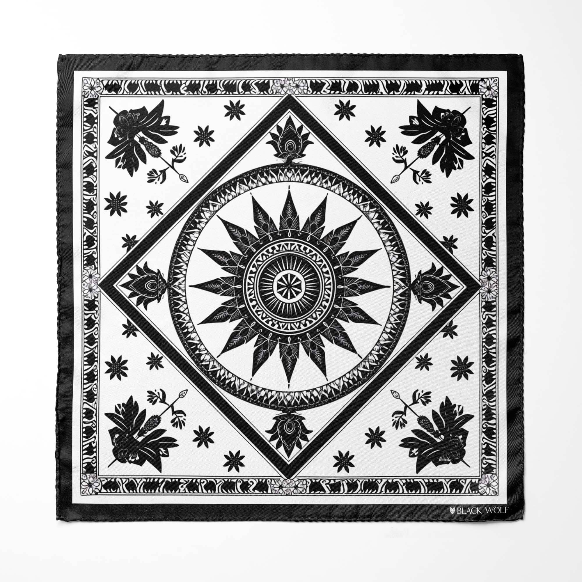 ETHNIC MANDALA  SILK ASCOT AND POCKET SQUARE SET – PREMIUM COLLECTION