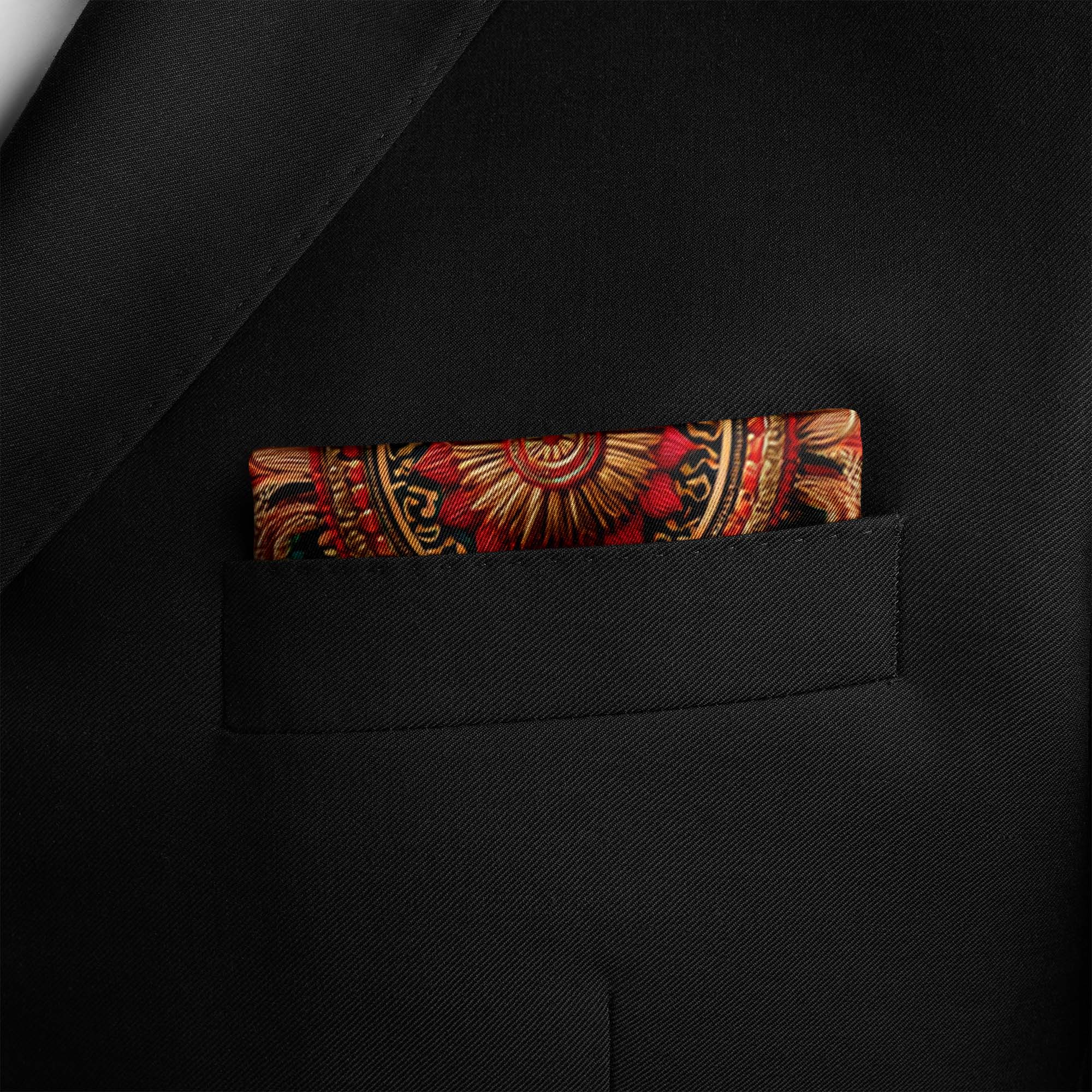 CUADROS MANDALA SILK POCKET SQUARE