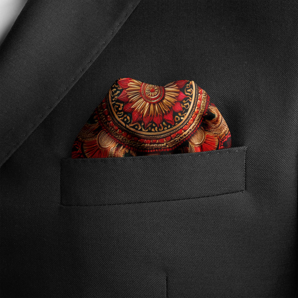 CUADROS MANDALA SILK POCKET SQUARE