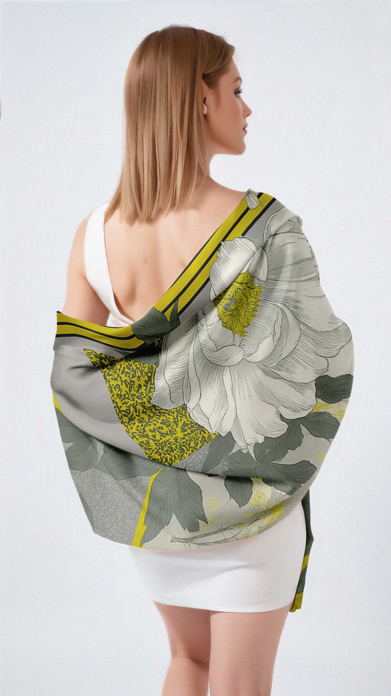 CONTEMPORARY GARDEN MIX SILK LONG LADIES SCARF