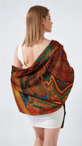 SACRED DHARMA MANDALA SILK LONG LADIES SCARF