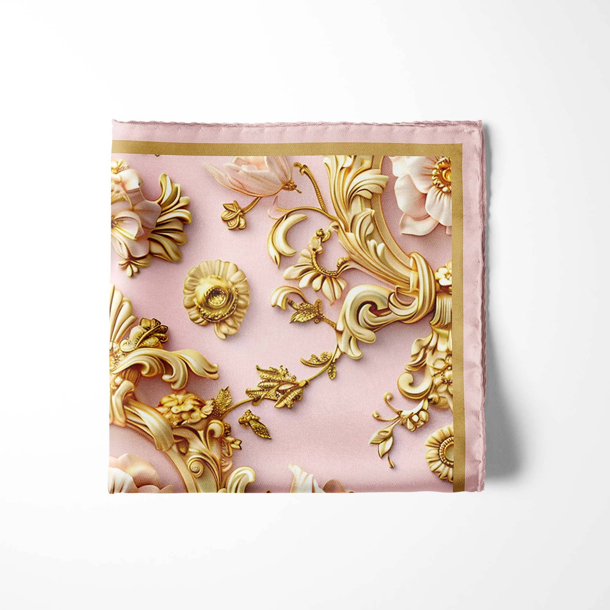 ORNATE PATTERN SILK POCKET SQUARE