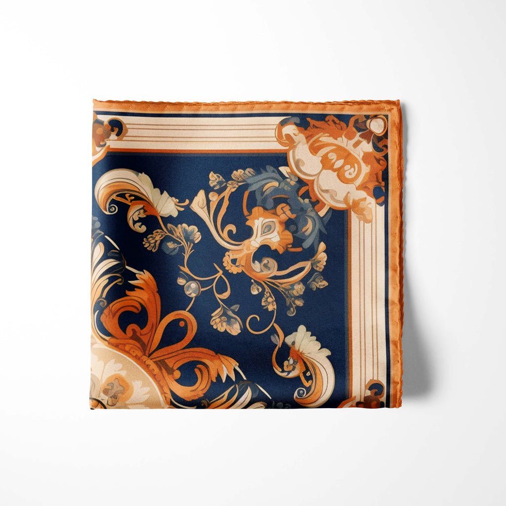 LUXURY VINTAGE SILK POCKET SQUARE