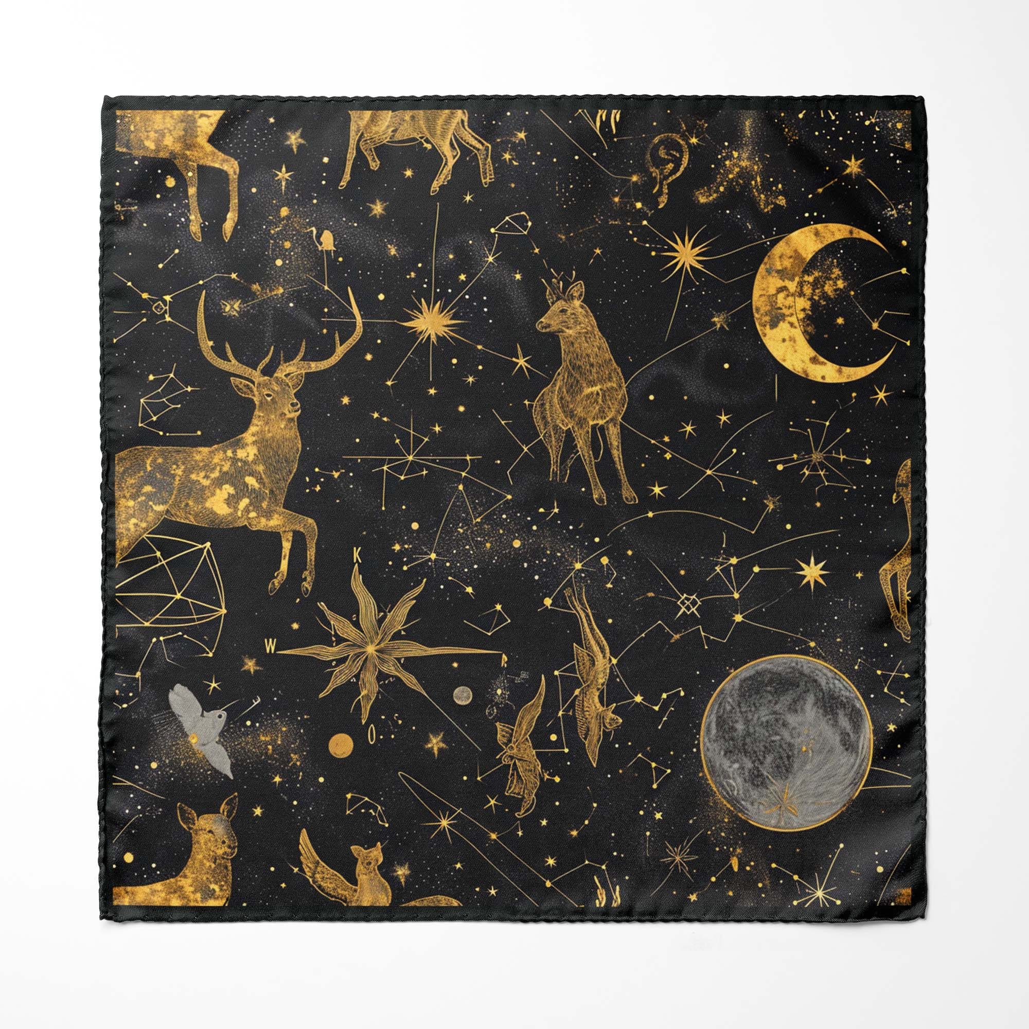 DEER SUN SILK POCKET SQUARE