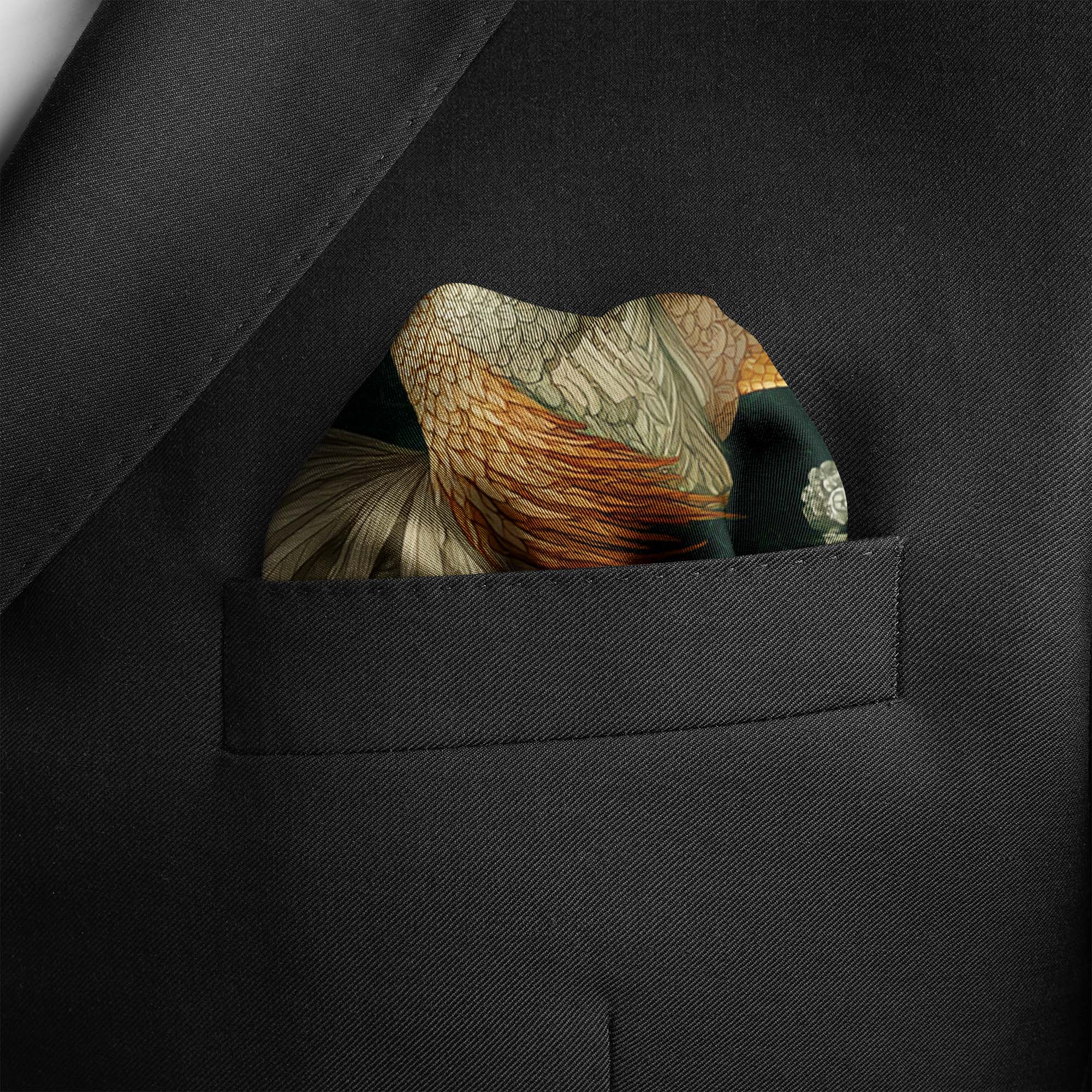 DAWN CREST SILK POCKET SQUARE