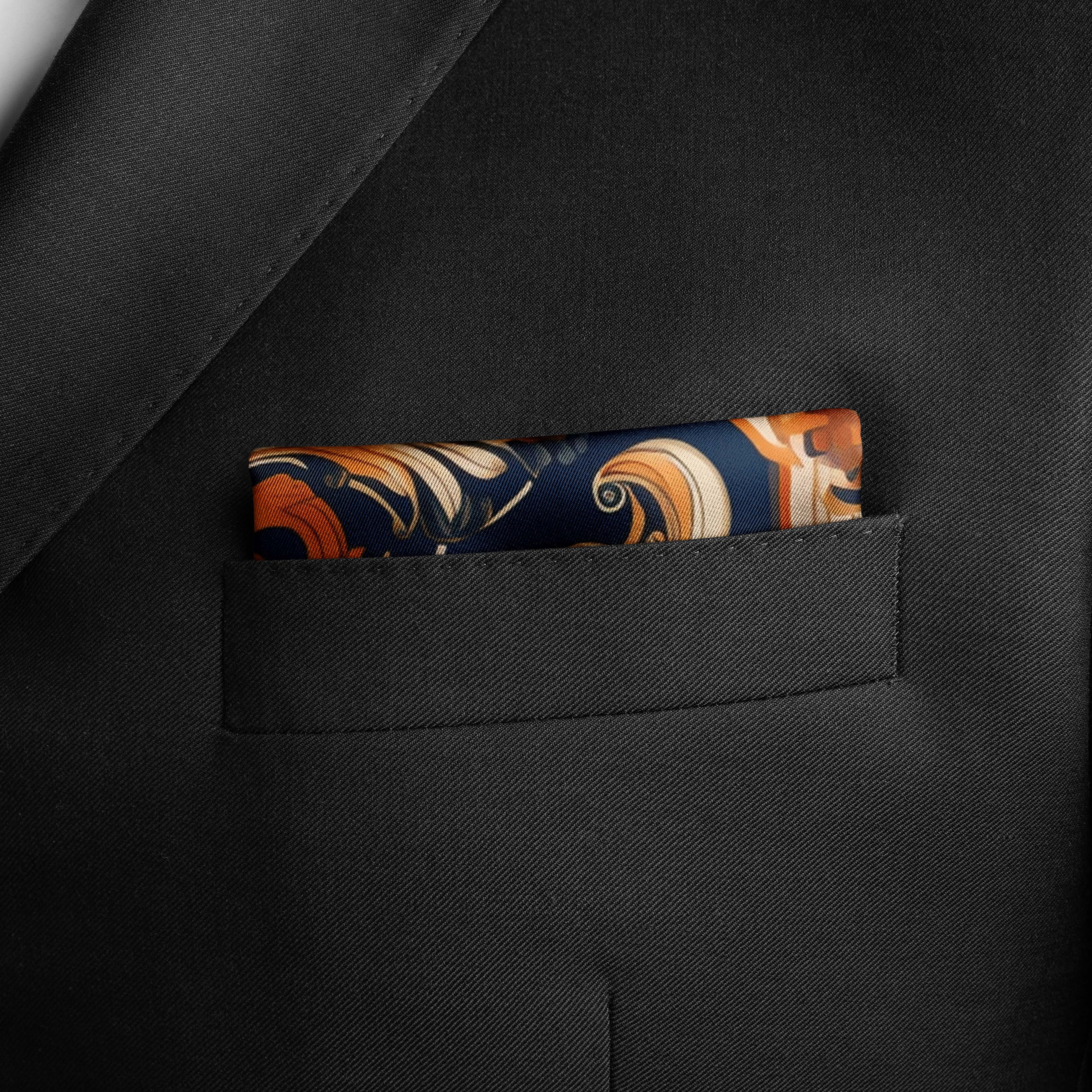 LUXURY VINTAGE SILK POCKET SQUARE