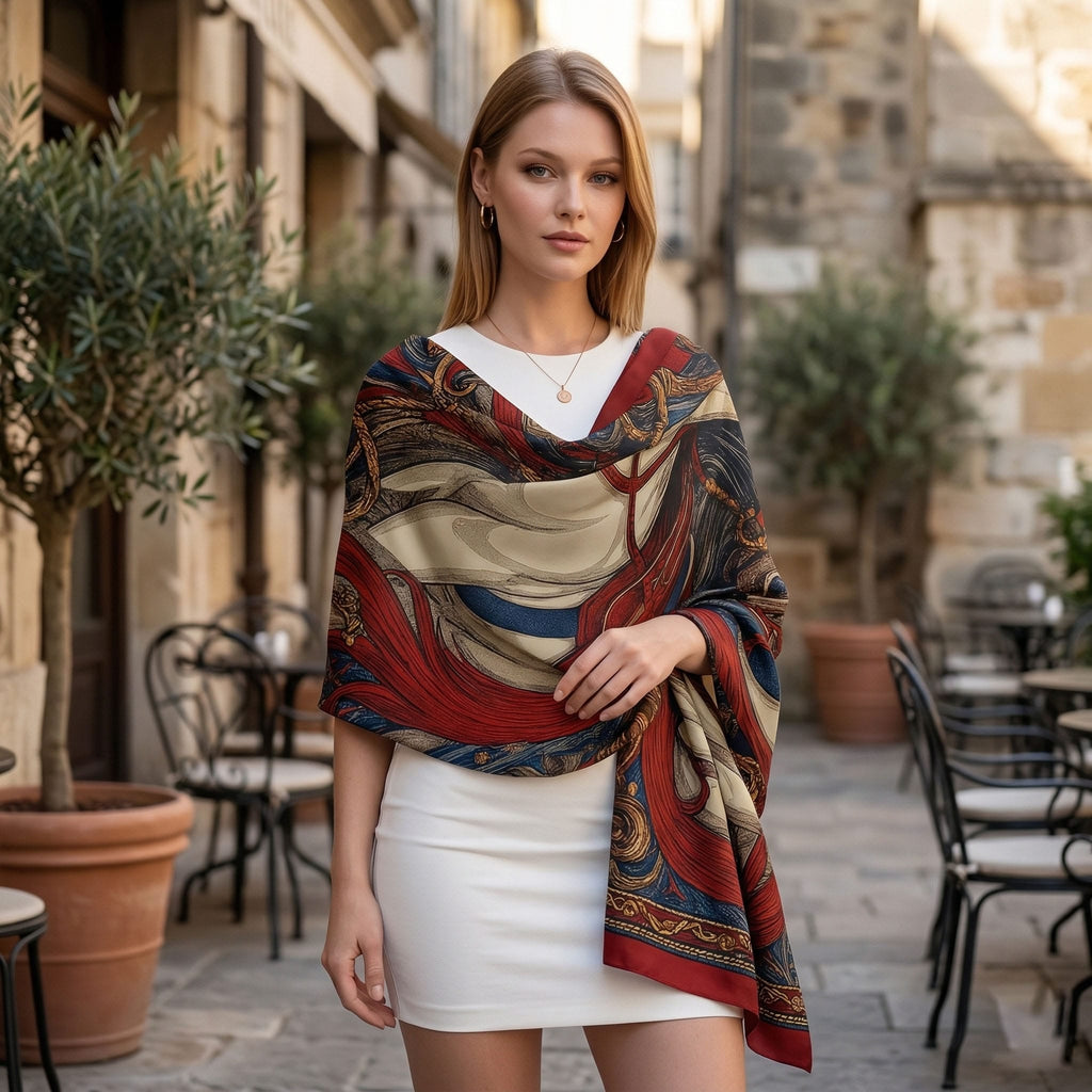 ROYAL EQUESTRIAN MAJESTY SILK LONG LADIES SCARF