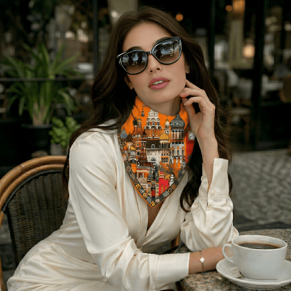 ARCHITECTURAL MOSAIC SILK BANDANA