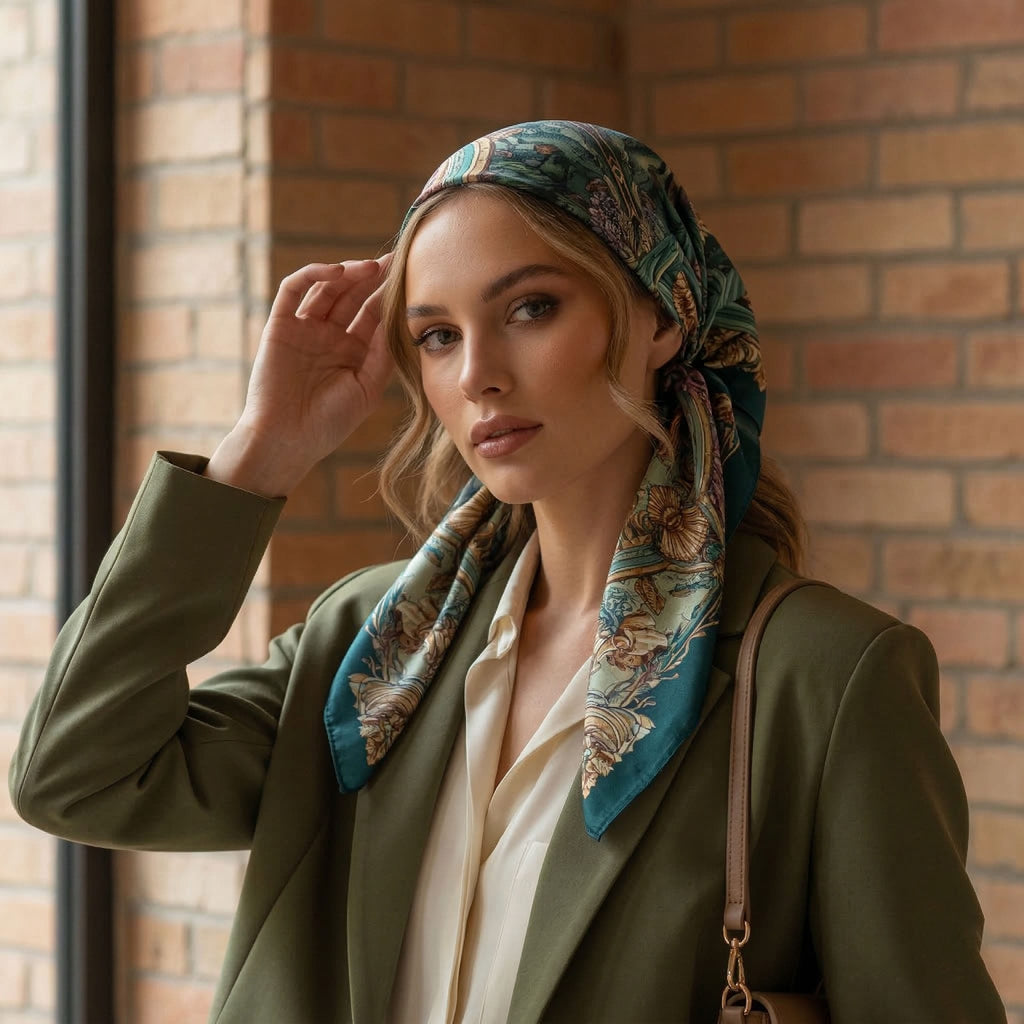 ART NOUVEAU SILK HEAD SCARF