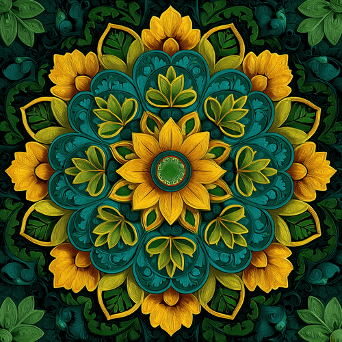 A VIBRANT MANDALA SILK BANDANA