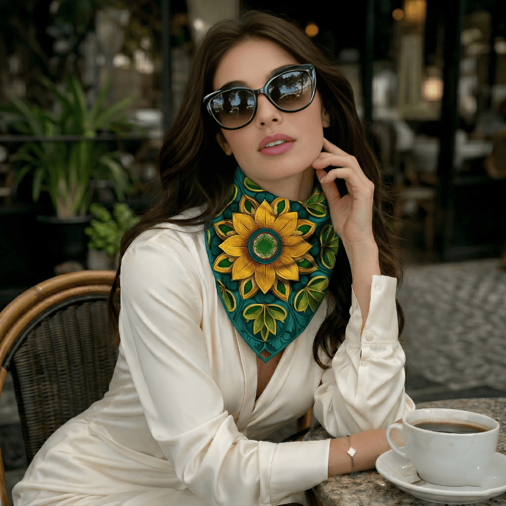 A VIBRANT MANDALA SILK BANDANA