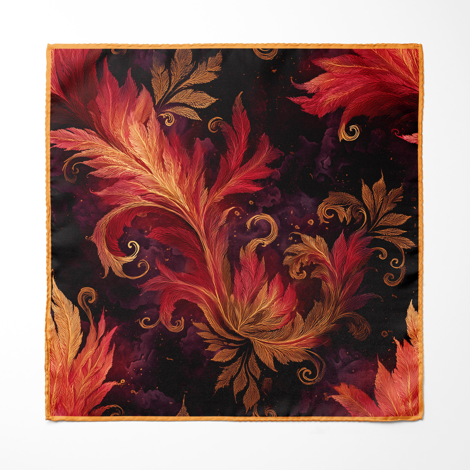 EMBER SILK ASCOT AND POCKET SQUARE SET – PREMIUM COLLECTION