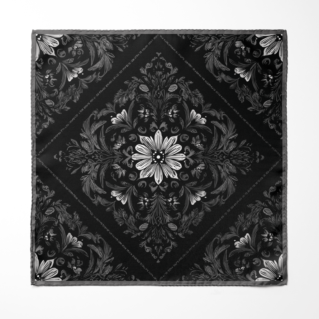 OBSIDIAN SILK ASCOT AND POCKET SQUARE SET – PREMIUM COLLECTION