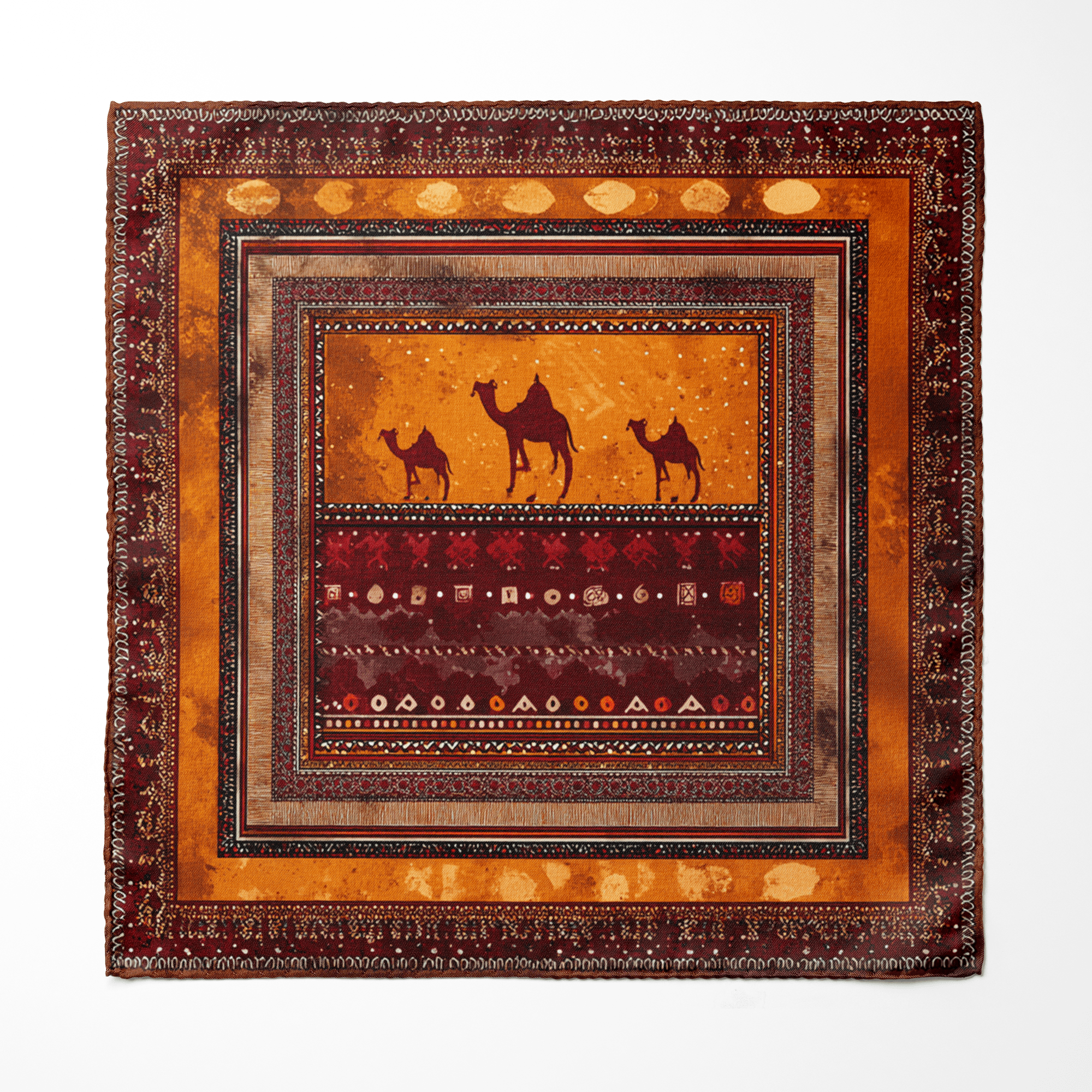 CARAVAN SILK ASCOT AND POCKET SQUARE SET – PREMIUM COLLECTION