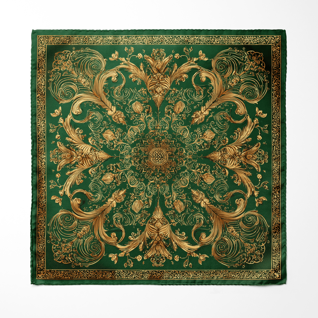 VERIDIAN SILK POCKET SQUARE