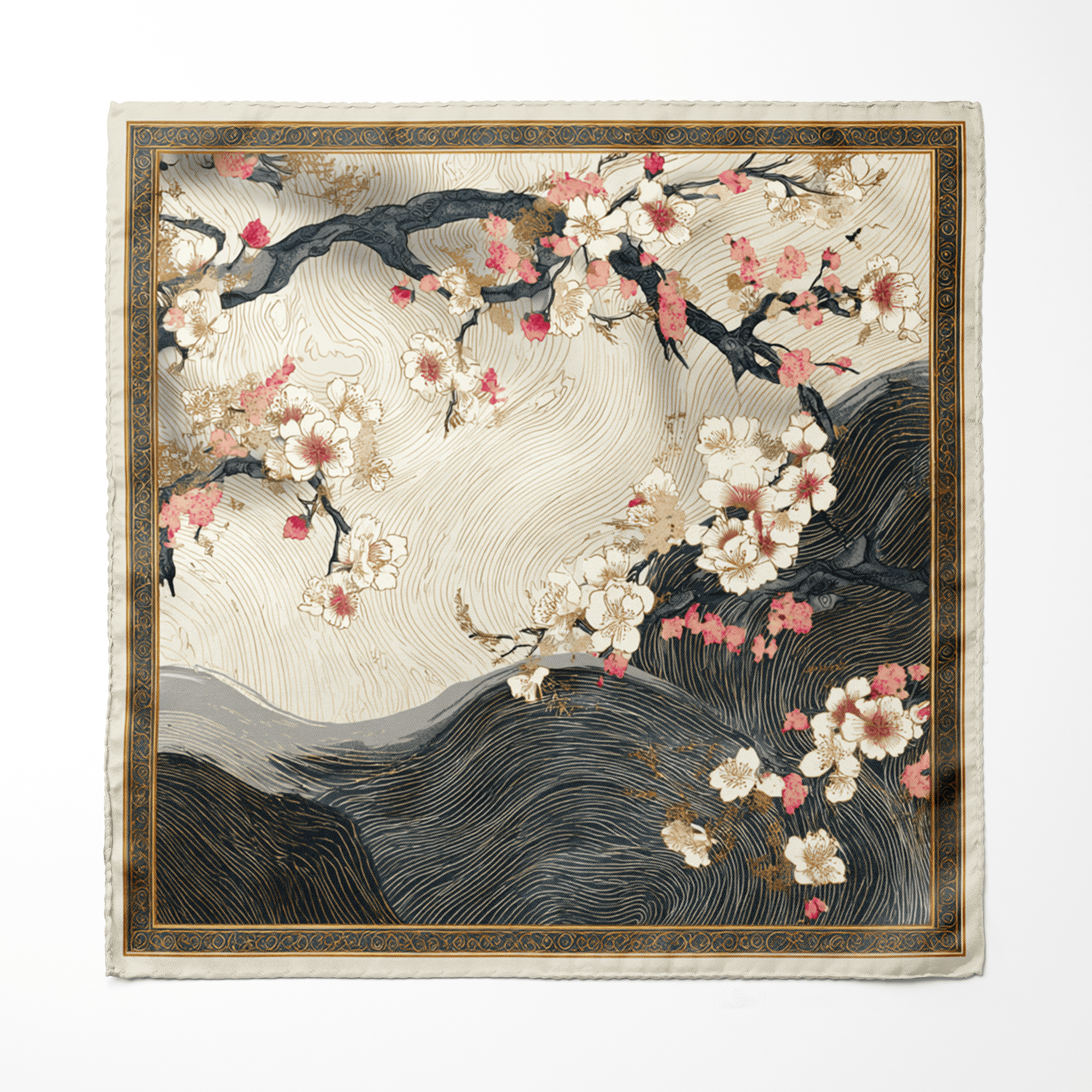 HANAMI SILK POCKET SQUARE