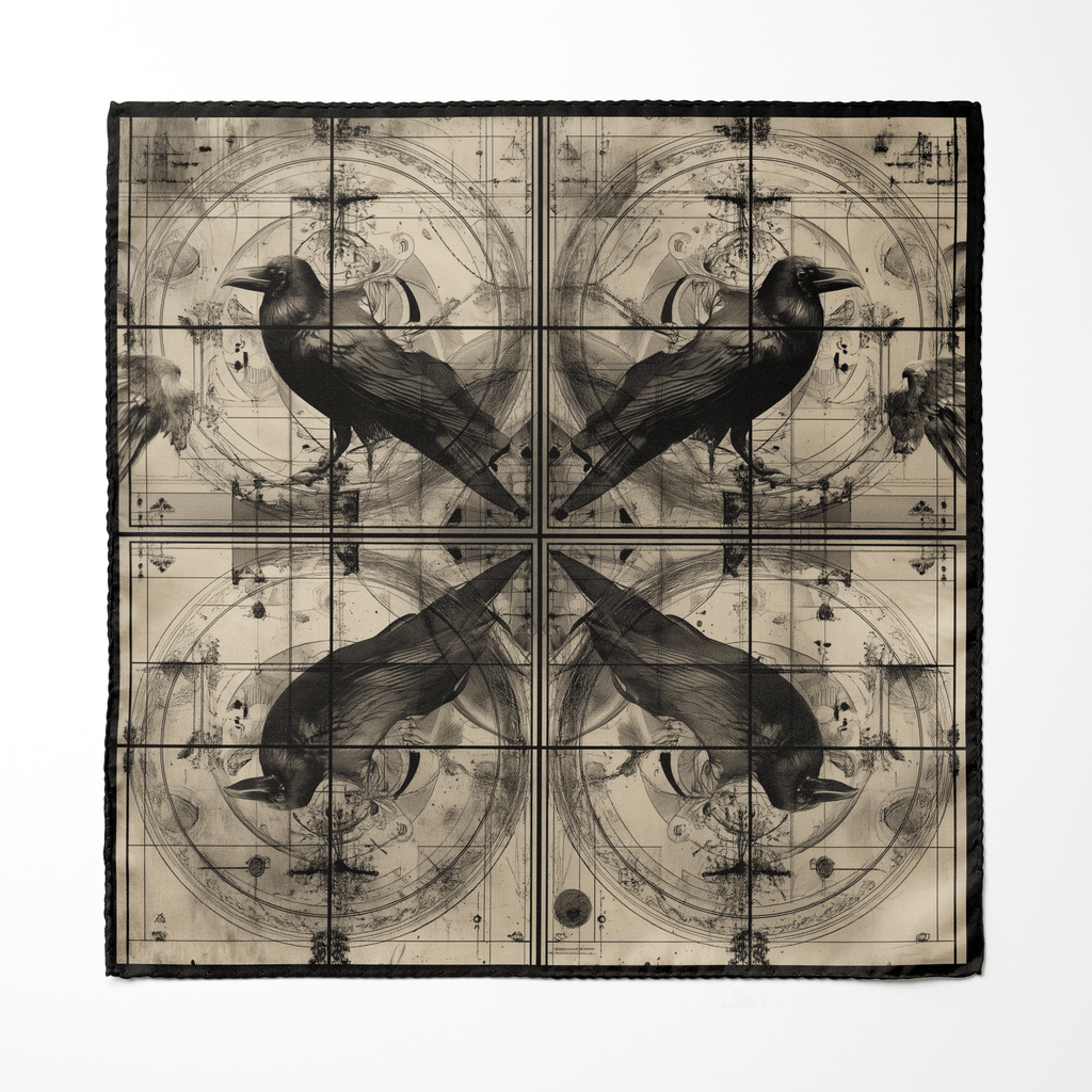 RAVEN SILK POCKET SQUARE
