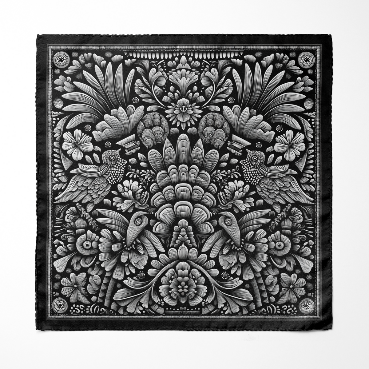 NOIR SILK POCKET SQUARE