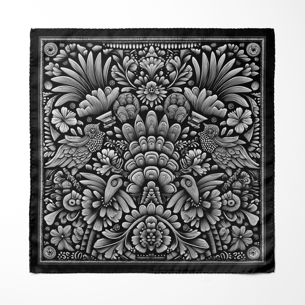NOIR SILK ASCOT AND POCKET SQUARE SET – PREMIUM COLLECTION