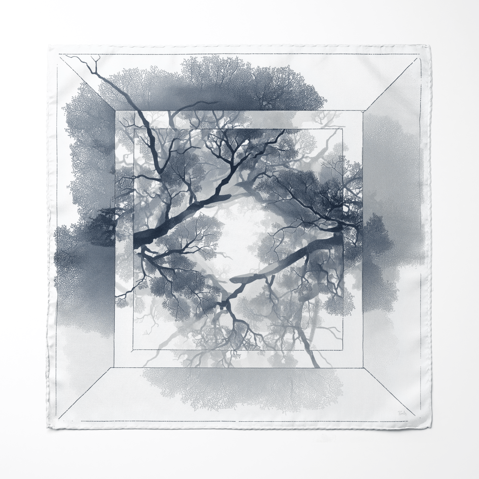 VEINSCAPE SILK POCKET SQUARE
