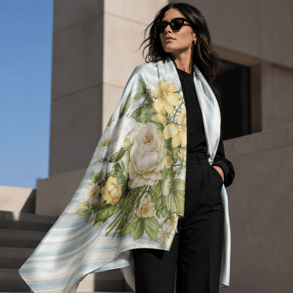 ABSTRACT ELEGANCE SILK LONG LADIES SCARF