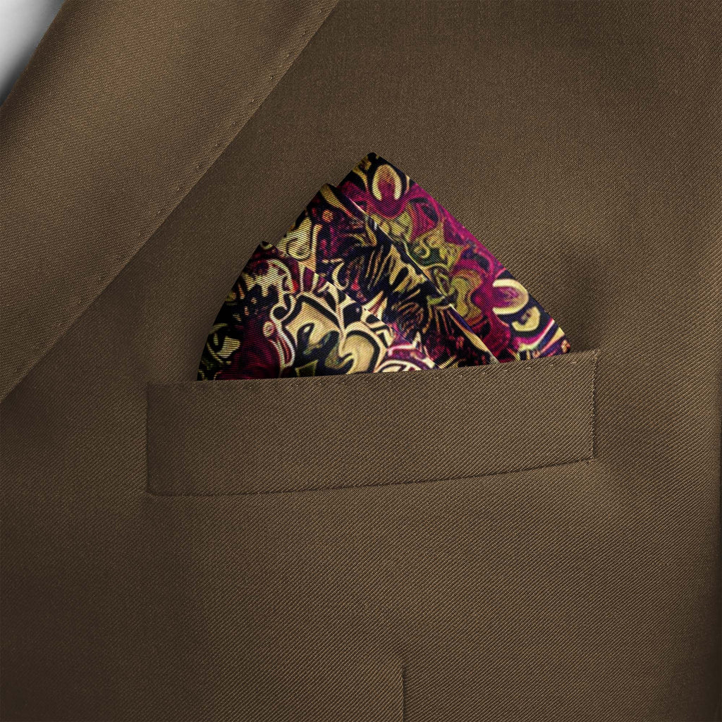 ARABESQUE ABSTRACT VINTAGE SILK POCKET SQUARE