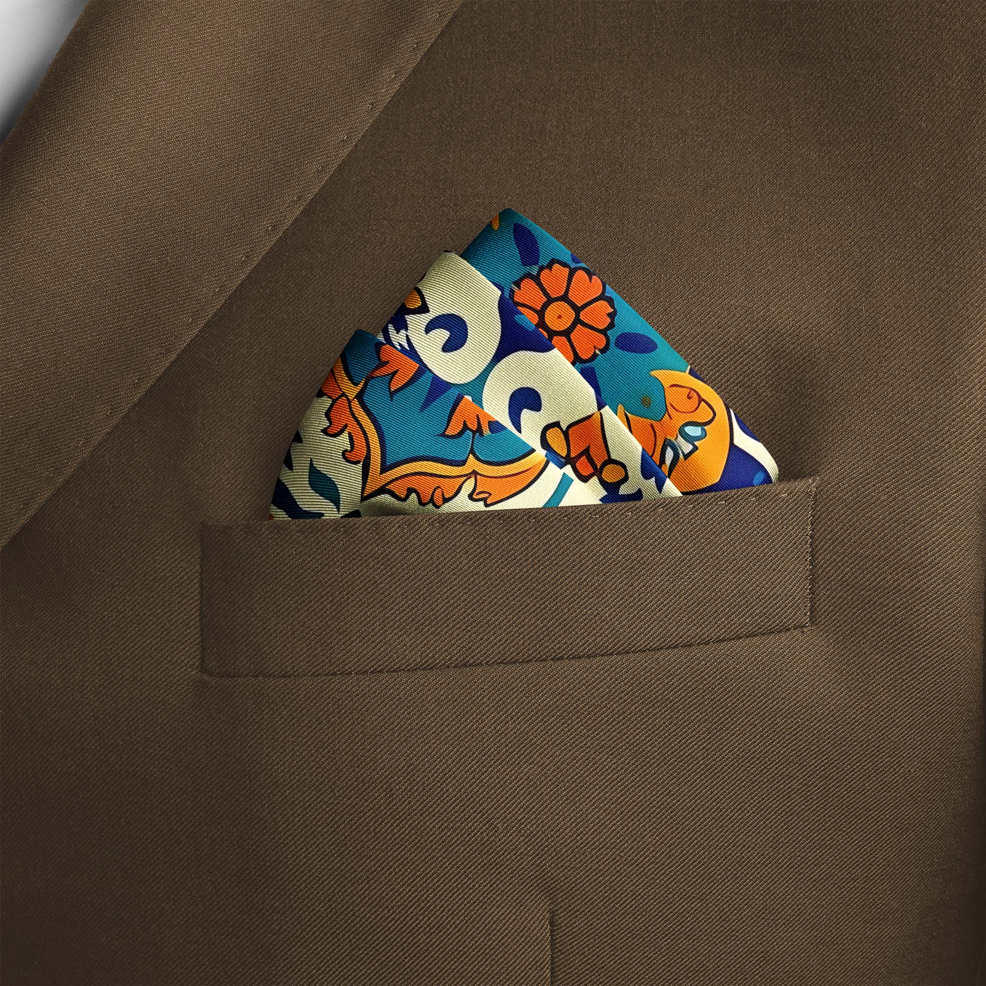 ARABESQUE VINTAGE ELEGENT SILK POCKET SQUARE