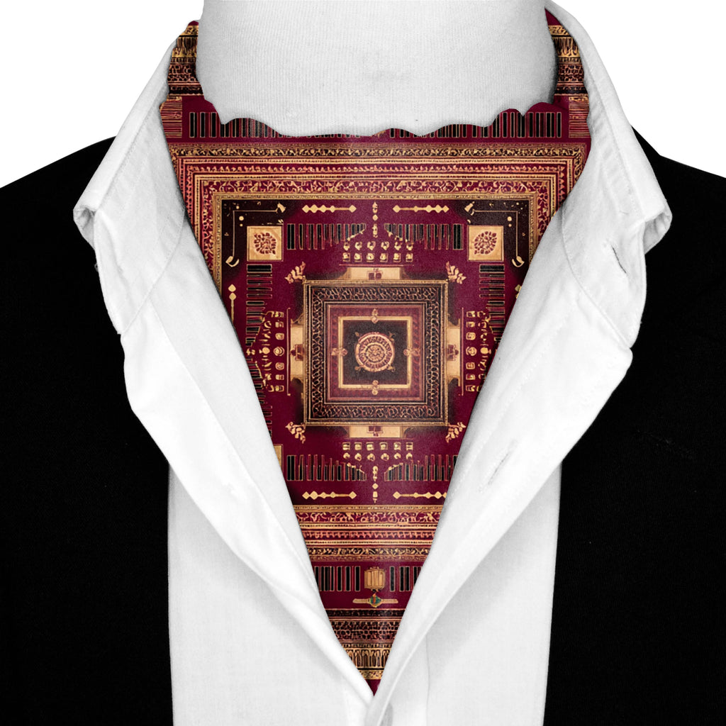 MANDALA FORT SILK ASCOT AND POCKET SQUARE SET – PREMIUM COLLECTION